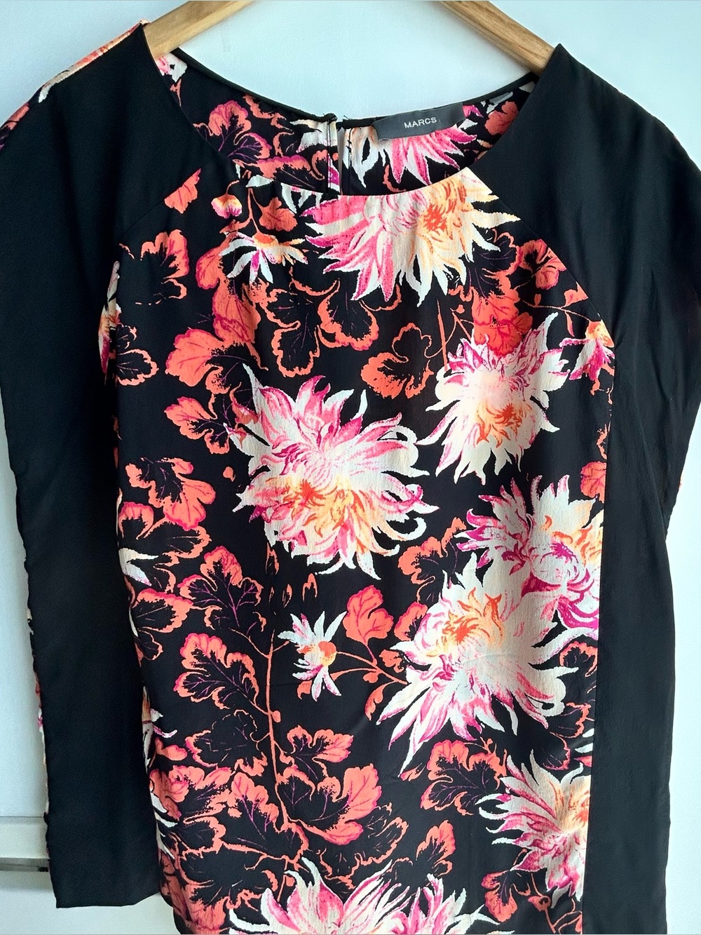 Floral Print Silk Top with Cap Sleeves from Australian brand “Marcs”